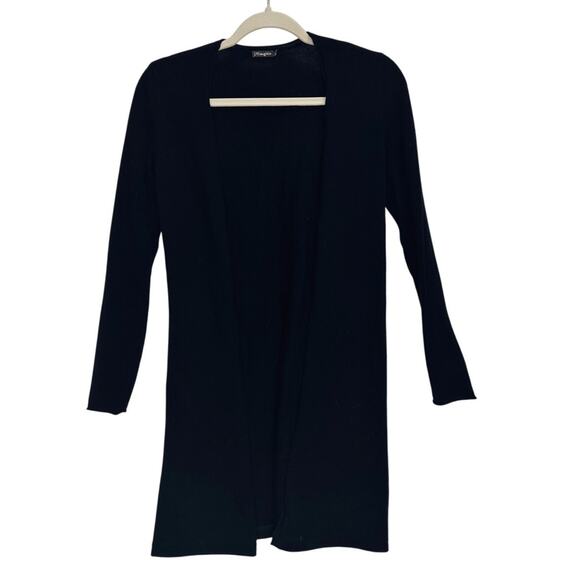 J. McLaughlin 100% Cashmere Long Open Front Duster Cardigan in Black Size XS - Picture 2 of 5